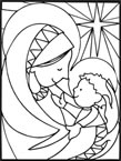 Disegni di Natale da colorare: Maria e Gesù